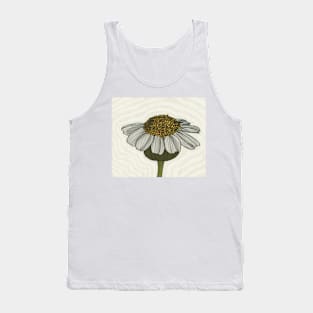 White Flower Line art with background illustration Tank Top